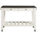 White Kitchen Cart with Grey Top Z2034