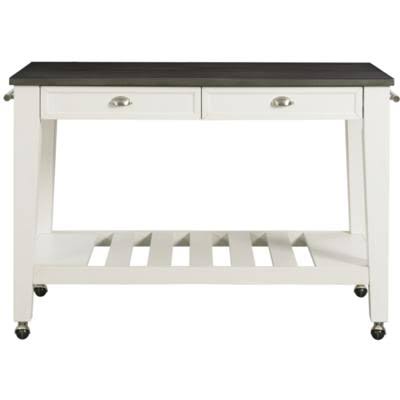 White Kitchen Cart with Grey Top Z2034