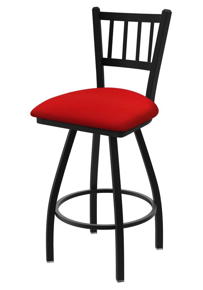 25x22 Swivel Counter Stool with Black Wrinkle Finish and Canter Red Seat D914157