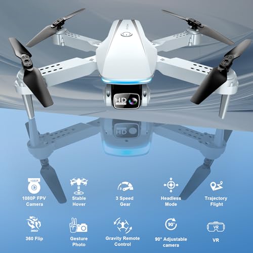 1080P HD Foldable Drone with 2 Batteries and Carrying Case D468