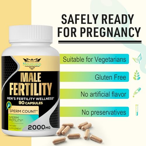90 Capsules Male Prenatal Fertility Supplements with Maca Root, Zinc, Folate, B6, B12 L2506