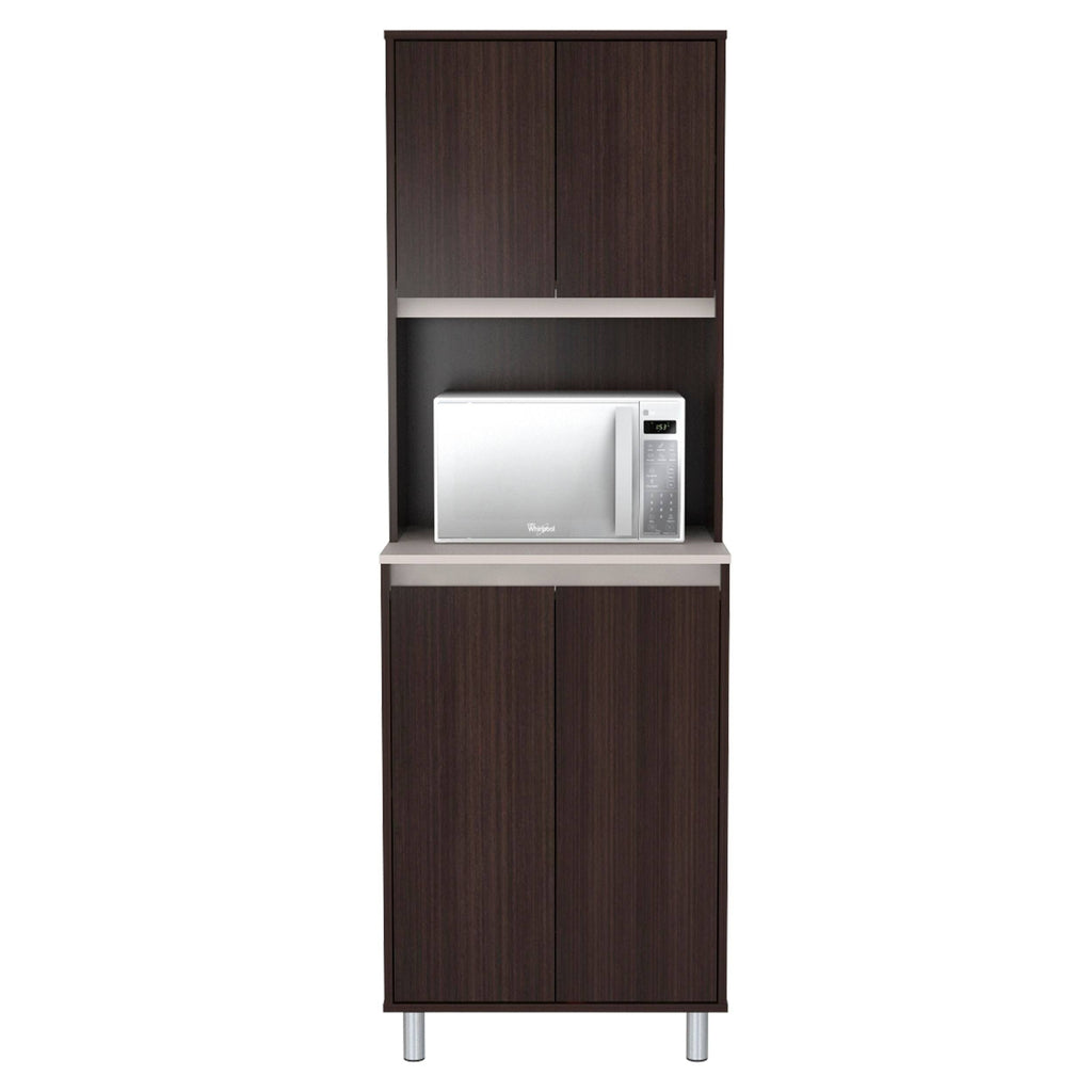 Espresso and Amber Grey 4-Door Cabinet I398