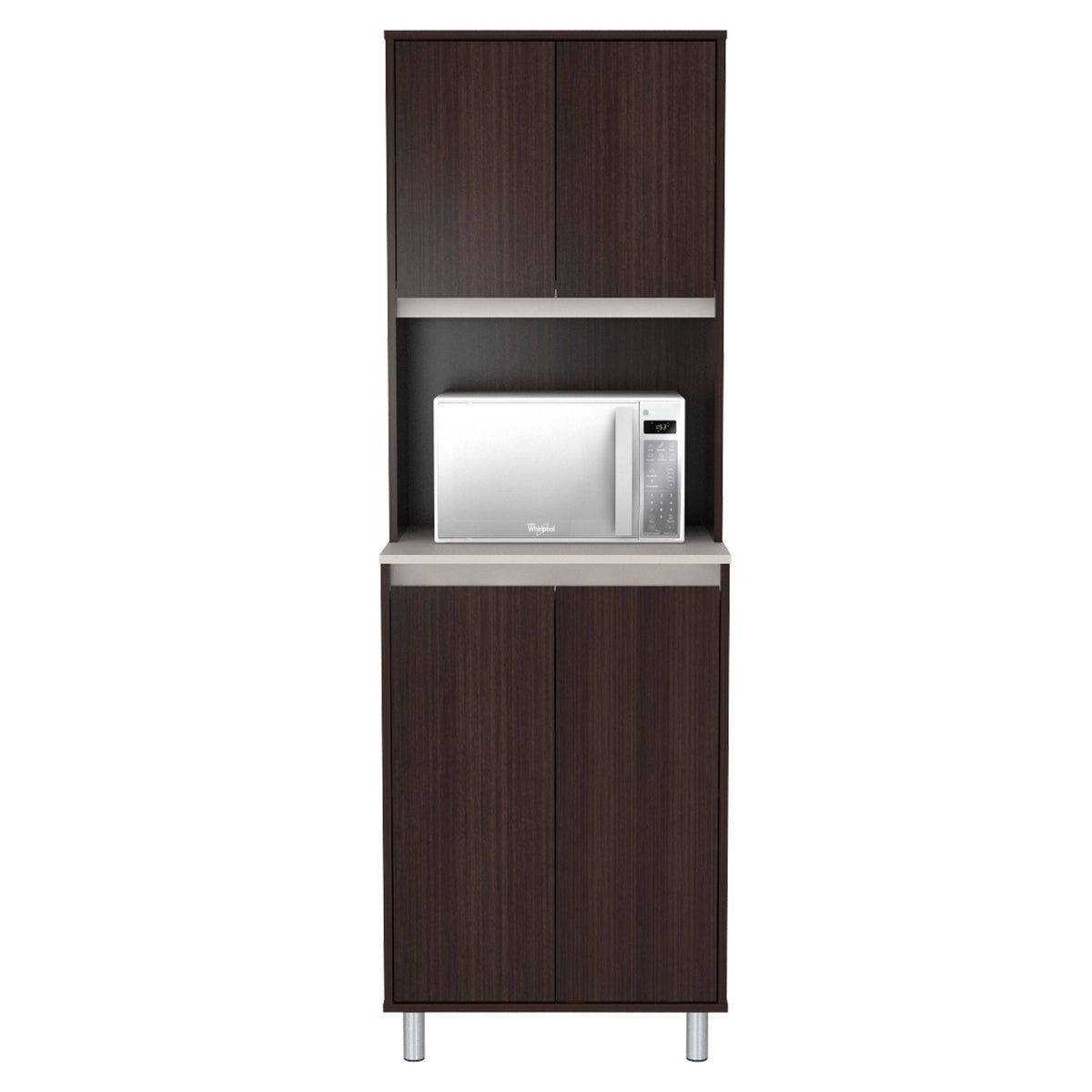 Espresso and Amber Grey 4-Door Cabinet I398