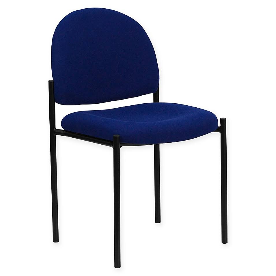 Contoured Upholstered Stacking Chair in Navy H3536