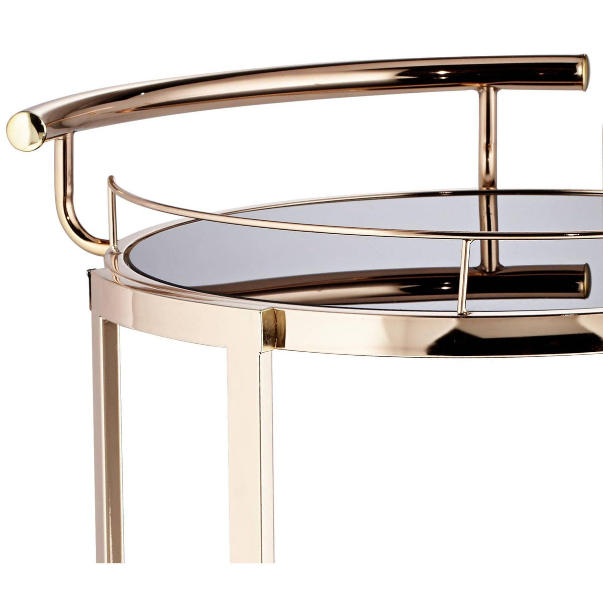 Round Black Glass Serving Cart U512037