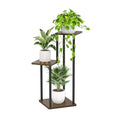 White 6 Tier Metal Wood Plant Stand S919279