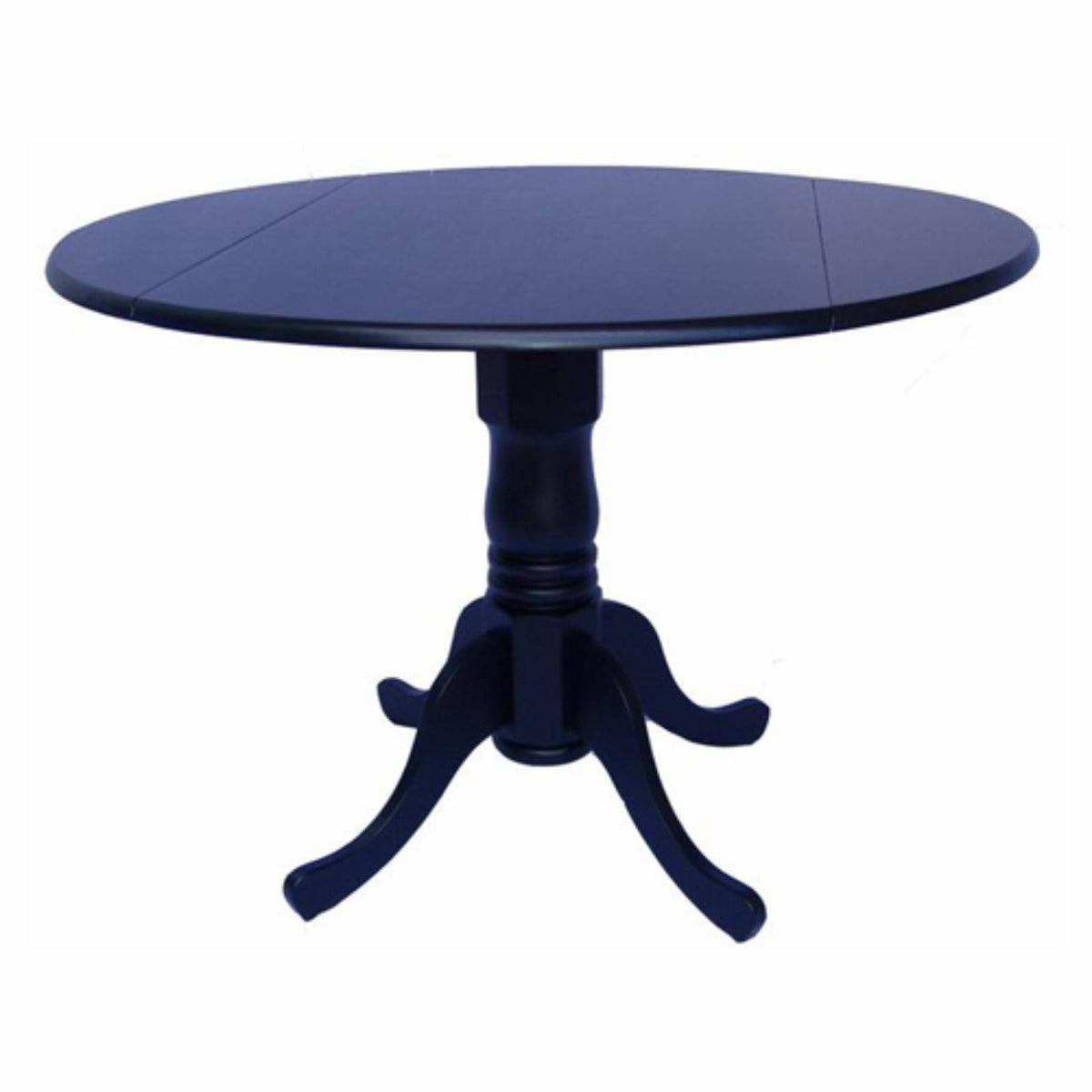 Black Finish Round Drop Leaf Pedestal Table F81891