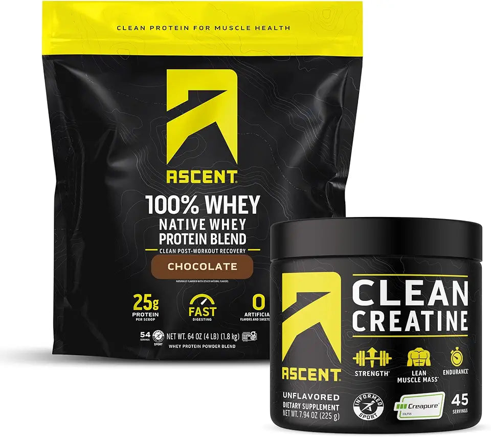 Chocolate Whey Protein Powder 4 lb & Unflavored Creatine Monohydrate Powder C121171