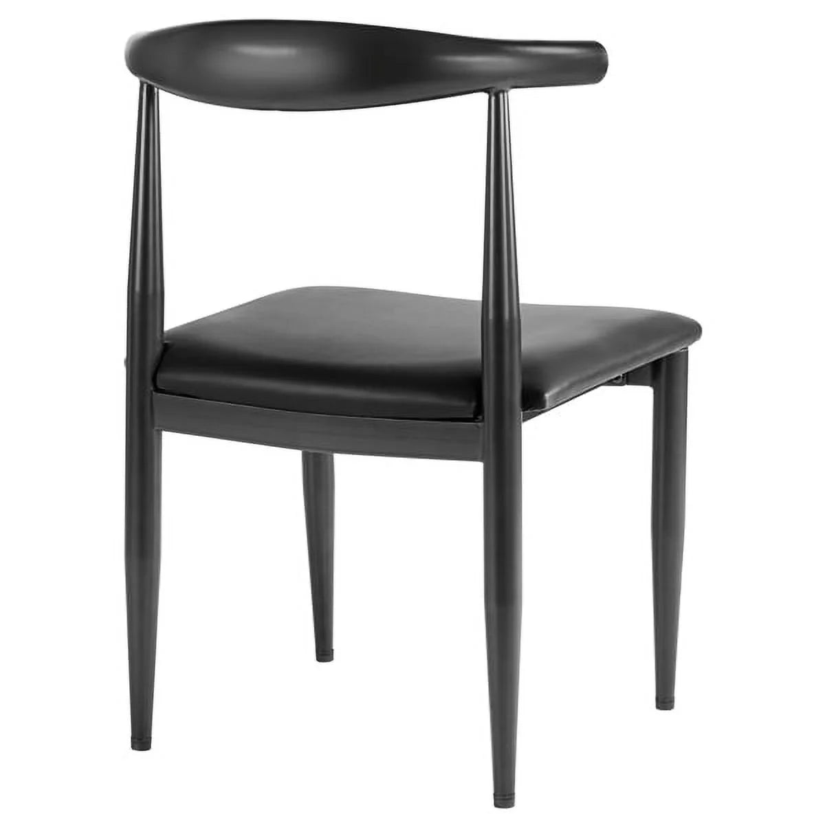 Black Faux Leather Armless Dining Chairs Set of 2 G740003