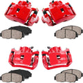 Red Semi-Loaded Calipers and Ceramic Pads Brake Kit J67519