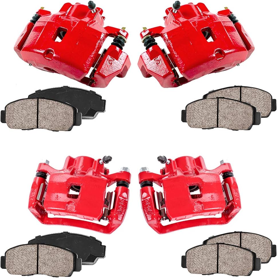 Red Semi-Loaded Calipers and Ceramic Pads Brake Kit J67519