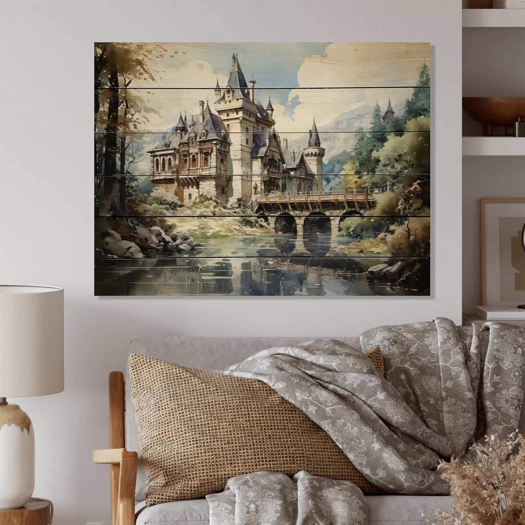 Natural Pine Wood Architecture Print H267