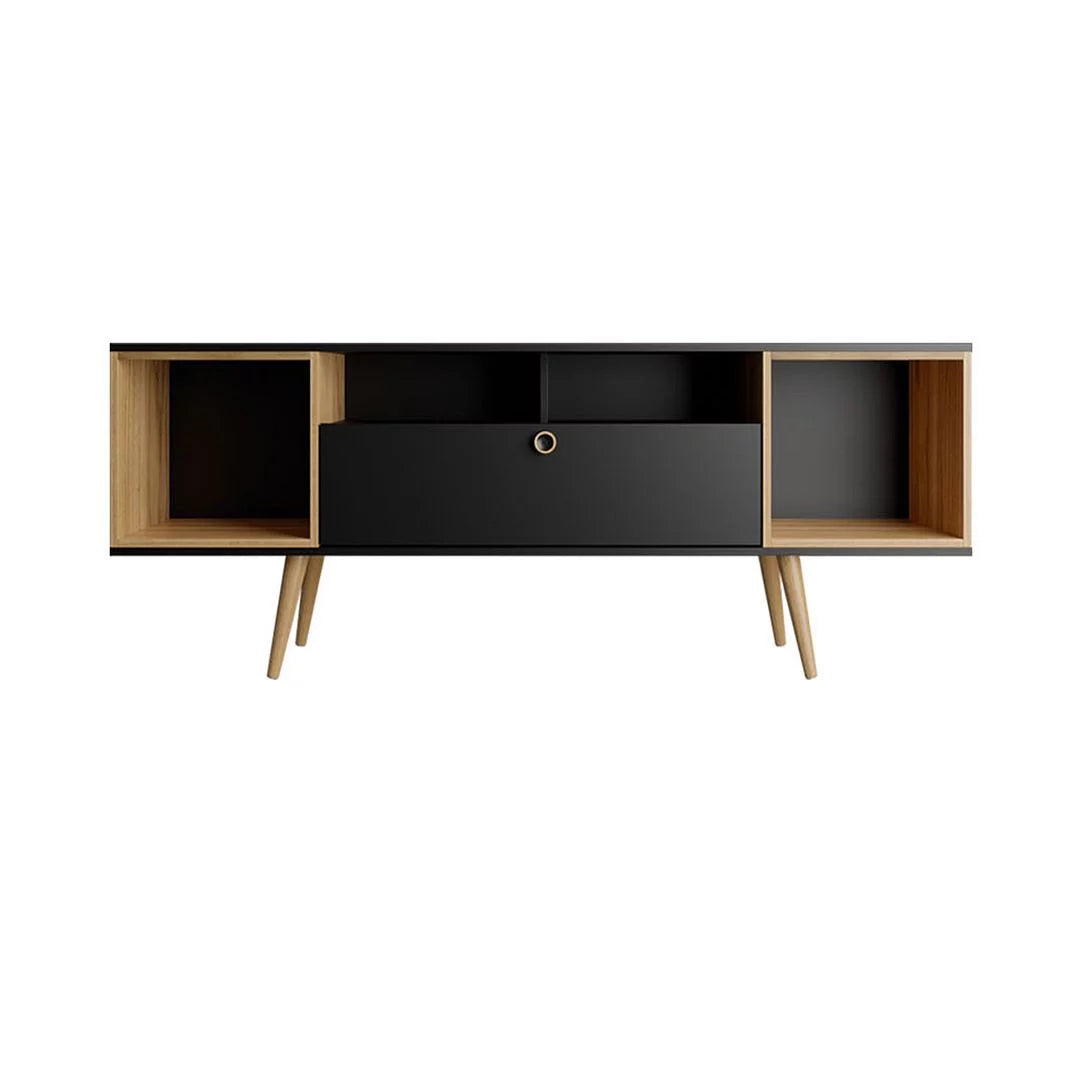 Black 63" TV Stand with 6 Shelves C513