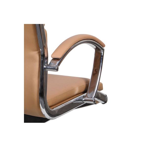 Mid-Back Slim Profile Chair Camel Soft Leather Chrome B294367
