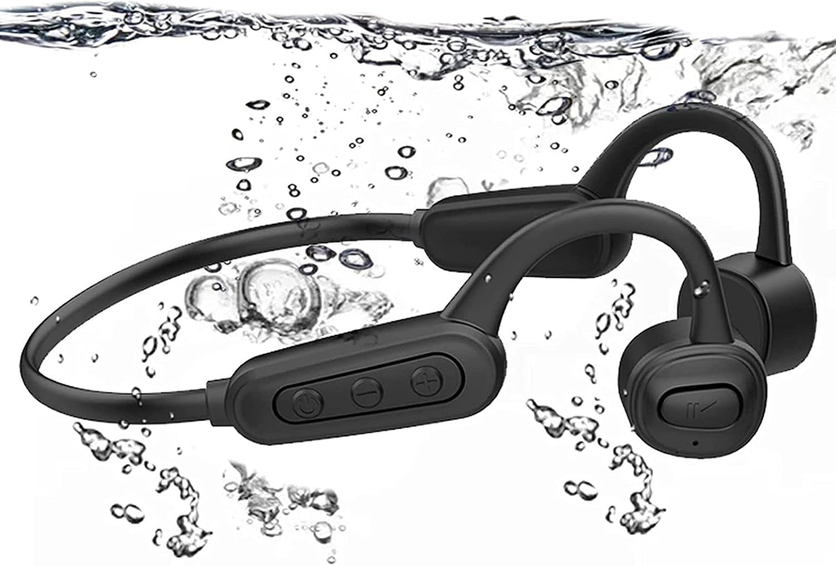IPX8 Waterproof Bone Conduction Open Ear Headphones with 16G Memory Grey W354471