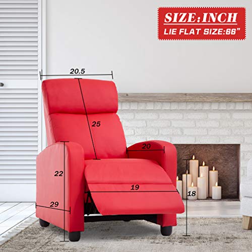 Brown Leather Recliner Chair with Lumbar Support O99817
