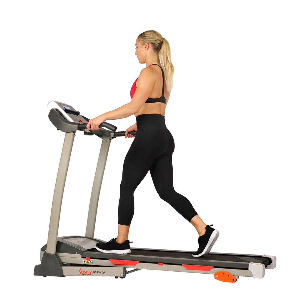 Manual Incline Folding Treadmill with Pulse Sensors LCD Monitor W69063