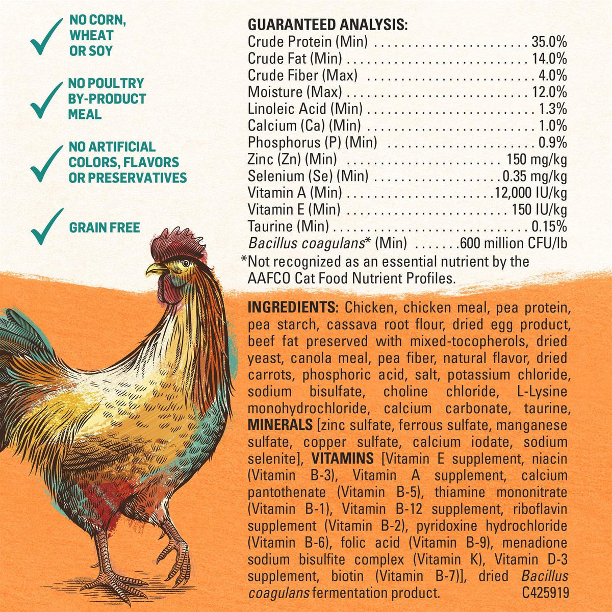 Grain Free White Meat Chicken & Egg Recipe Dry Cat Food L101