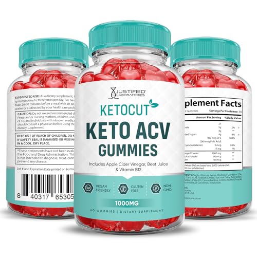 Keto ACV Gummies 1000MG Apple Cider Vinegar with Pomegranate Beet Juice Powder B12 Vegan Non GMO 60 Gummies Z1626