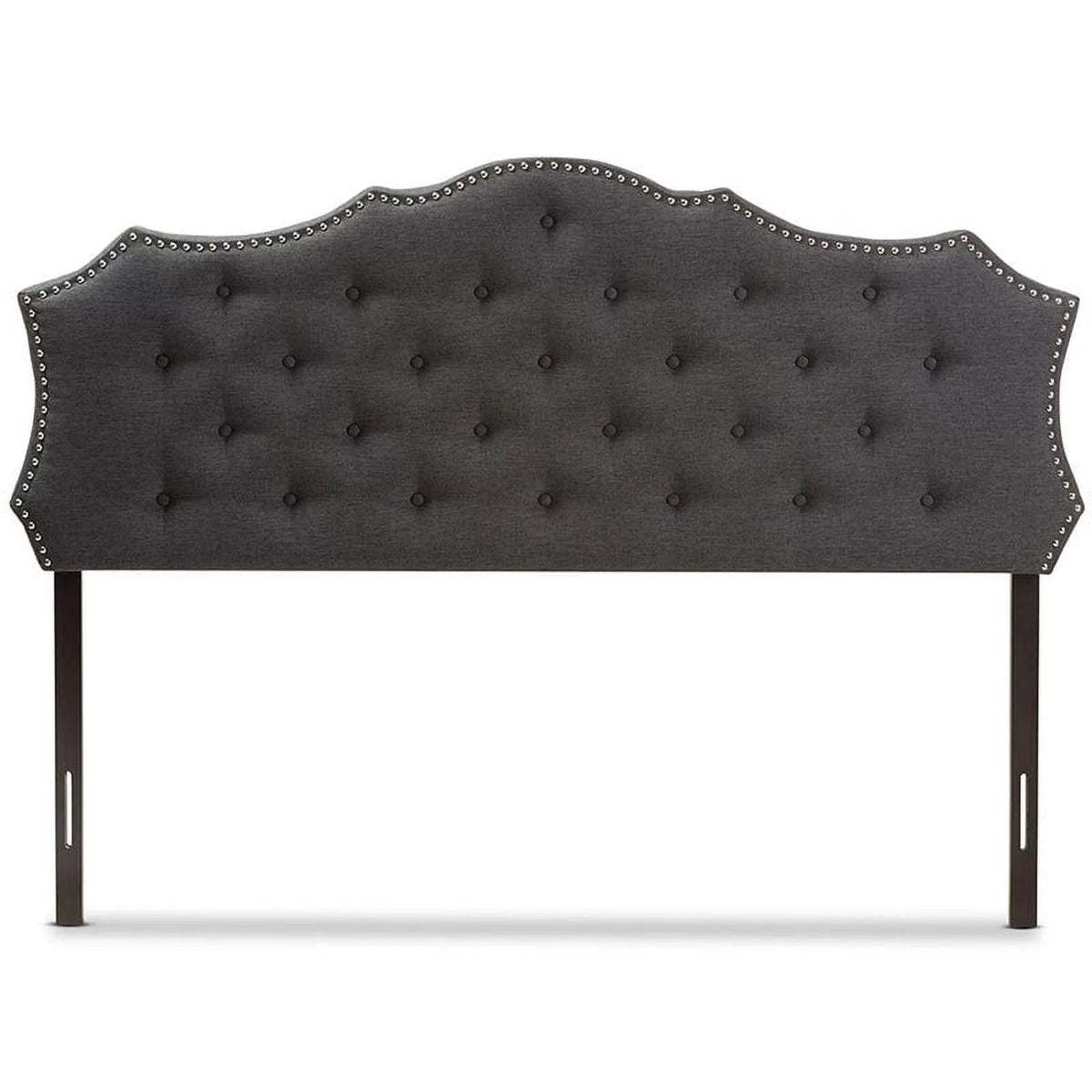 Gray Tufted Fabric King Panel Headboard V241