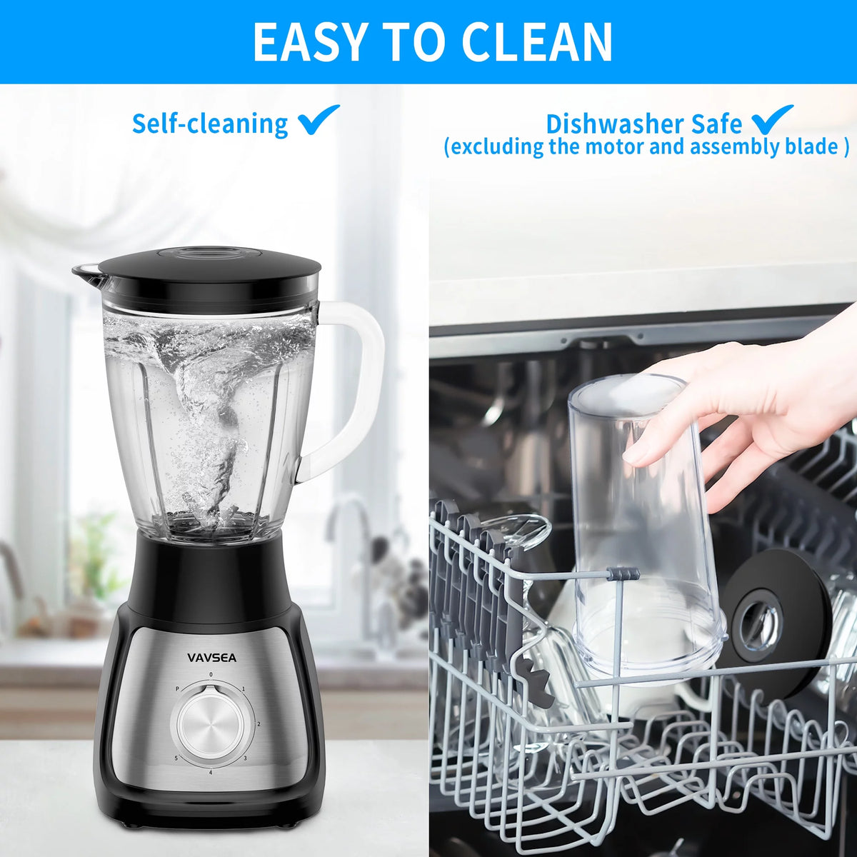 1000W 5 Speed Countertop Blender with 51oz Glass Jar M616724