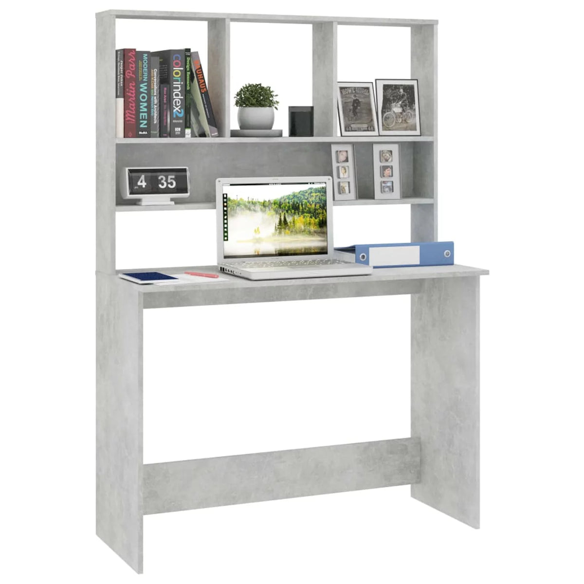 Desk with Shelves Concrete Gray Q54473