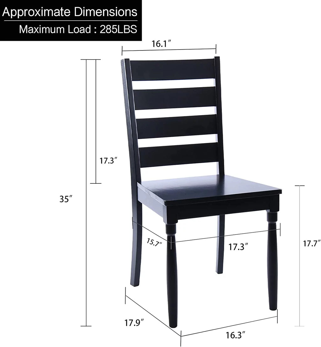 Black Wood Dining Chairs Set of 2 D30974