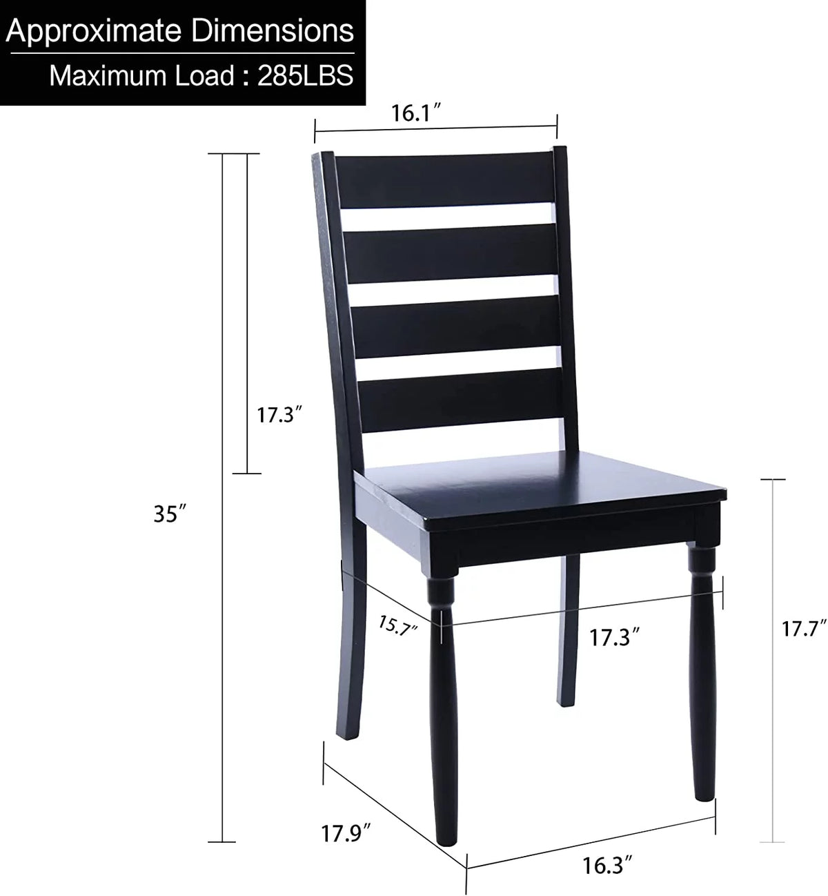 Black Wood Dining Chairs Set of 2 D30974