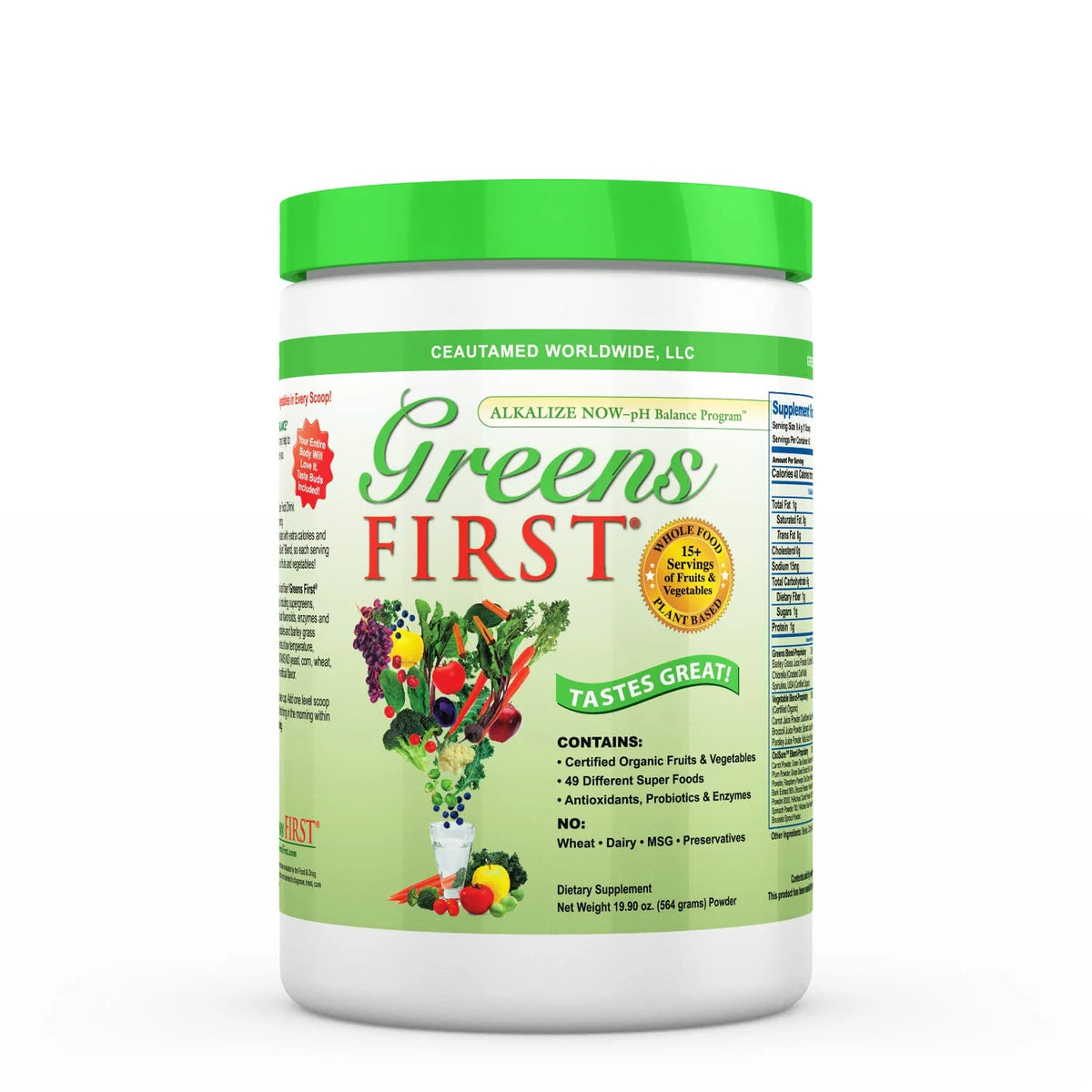 Original Mint 60 Servings Greens Powder Superfood Vegan Non-GMO 19.90 oz A262081