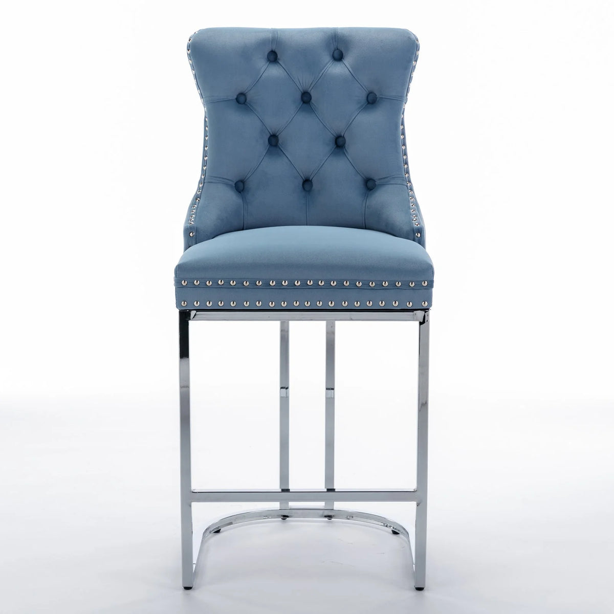 Light Blue Counter Height Bar Stools Set of 2 V8079