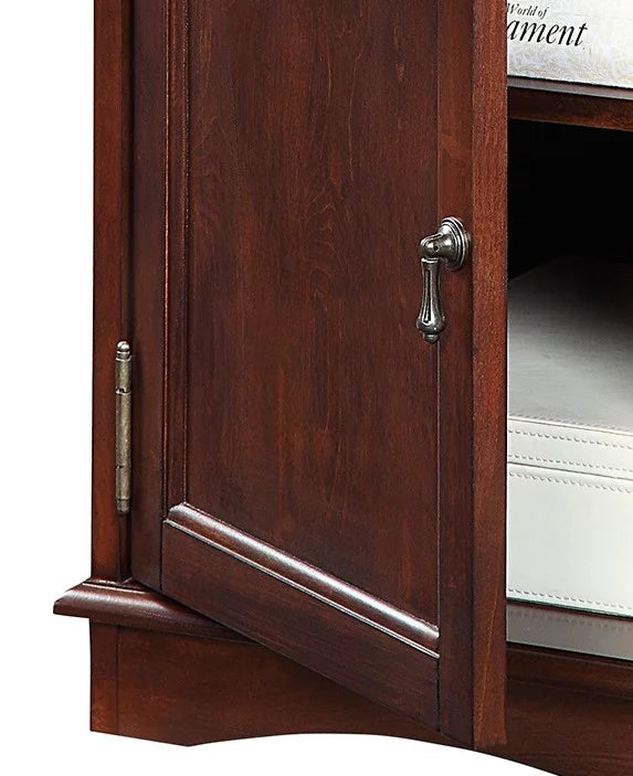 1pc Birch Veneer Side Table with USB Outlet S6383