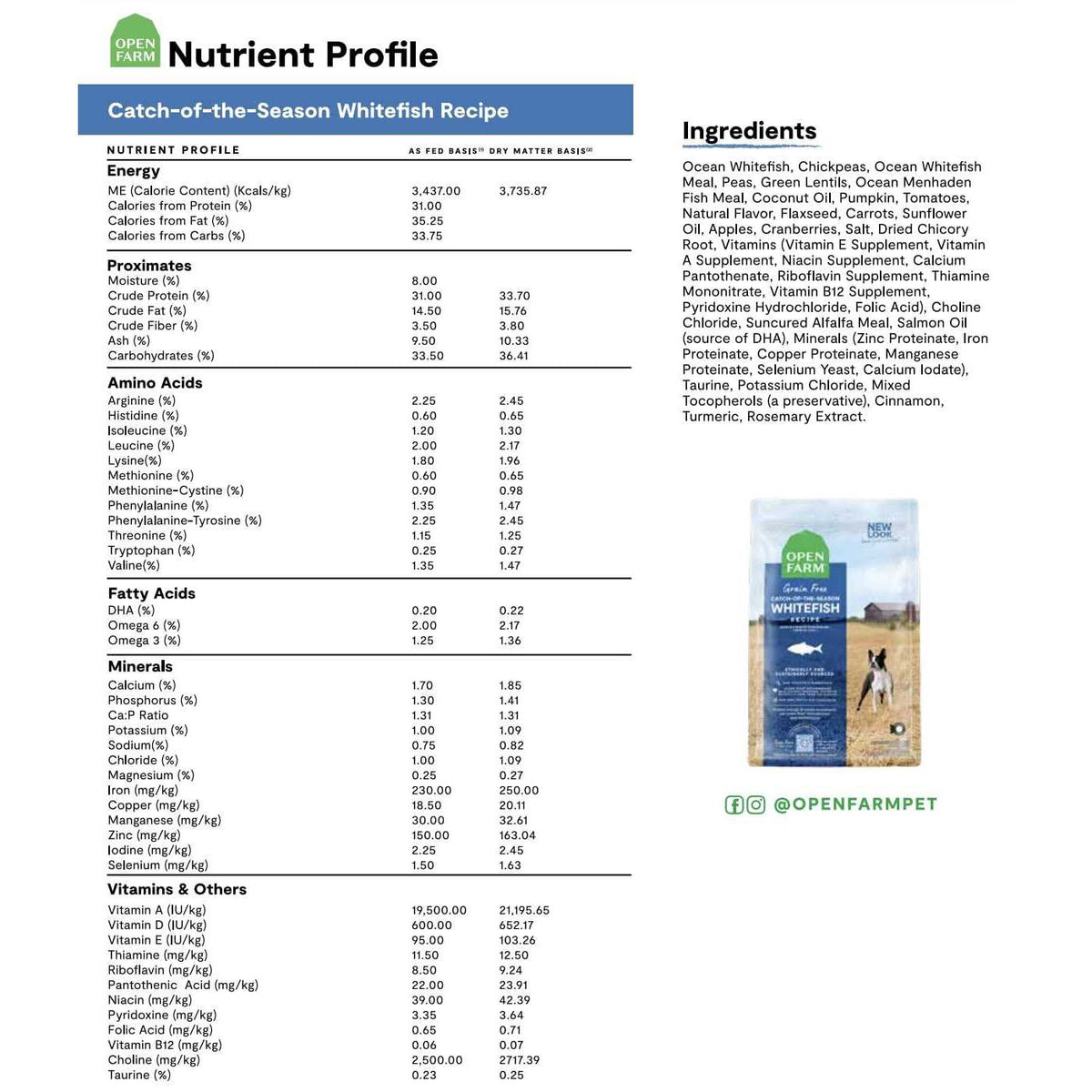 Grain Free Whitefish Dry Dog Food K39717