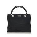 Black Nylon Bamboo Top Handle Handbag S975