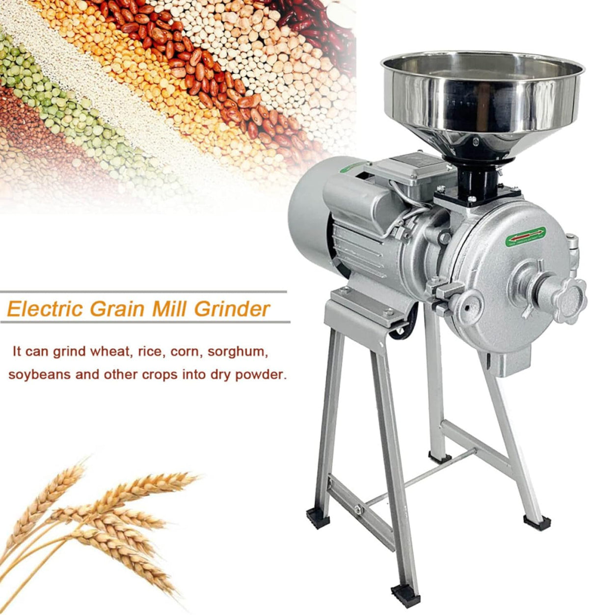 220V Commercial Grain Mill Grinder J173