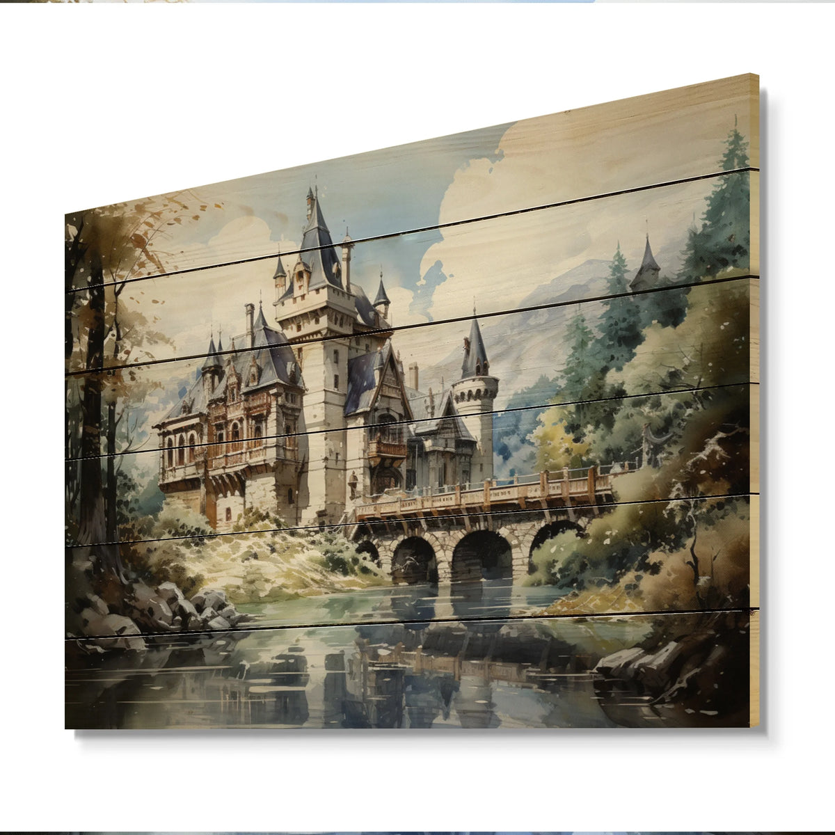 Natural Pine Wood Architecture Print H267