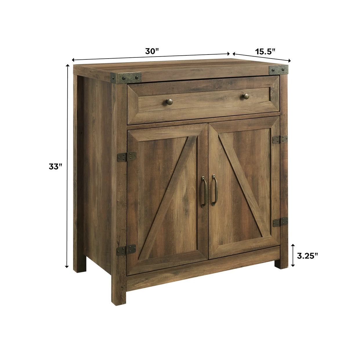 Grey Wash Sliding Barn Door Accent Cabinet E3757