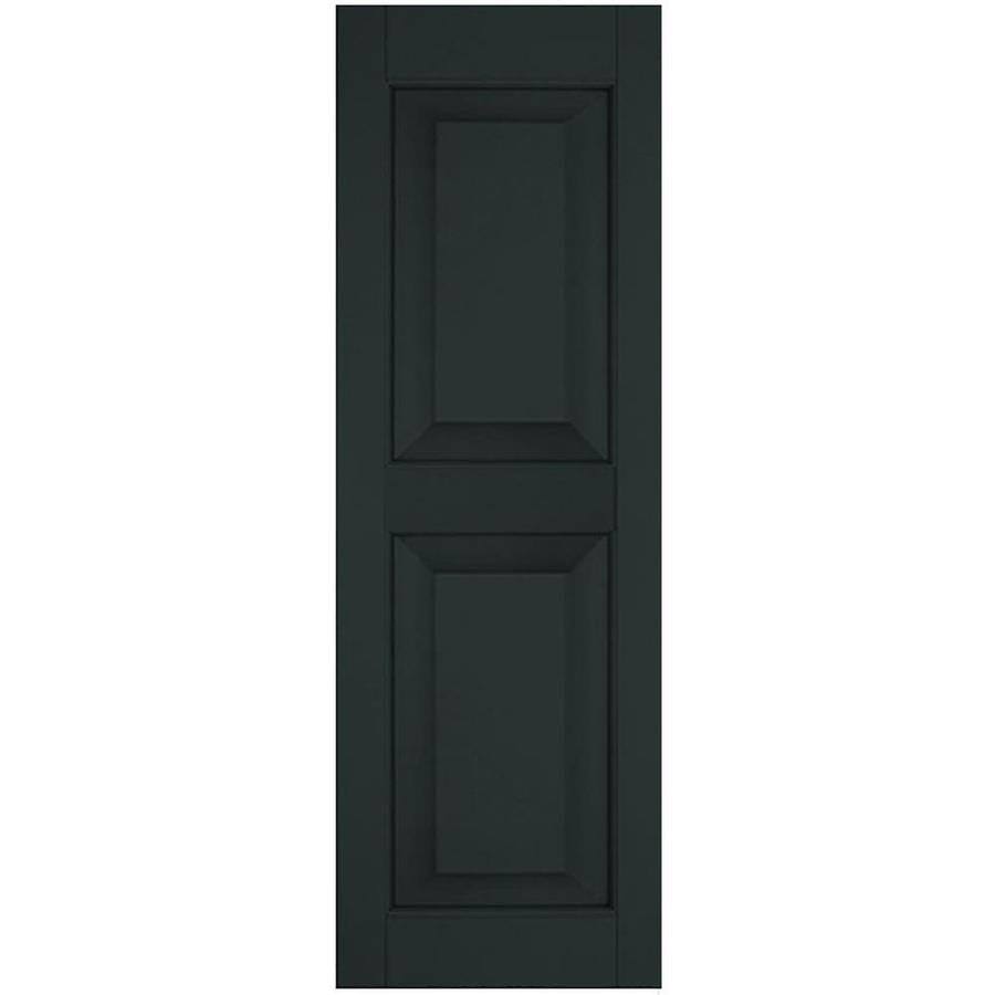 18 in. x 33 in. Exterior Real Wood Raised Panel Shutters Pair Dark Green N2169