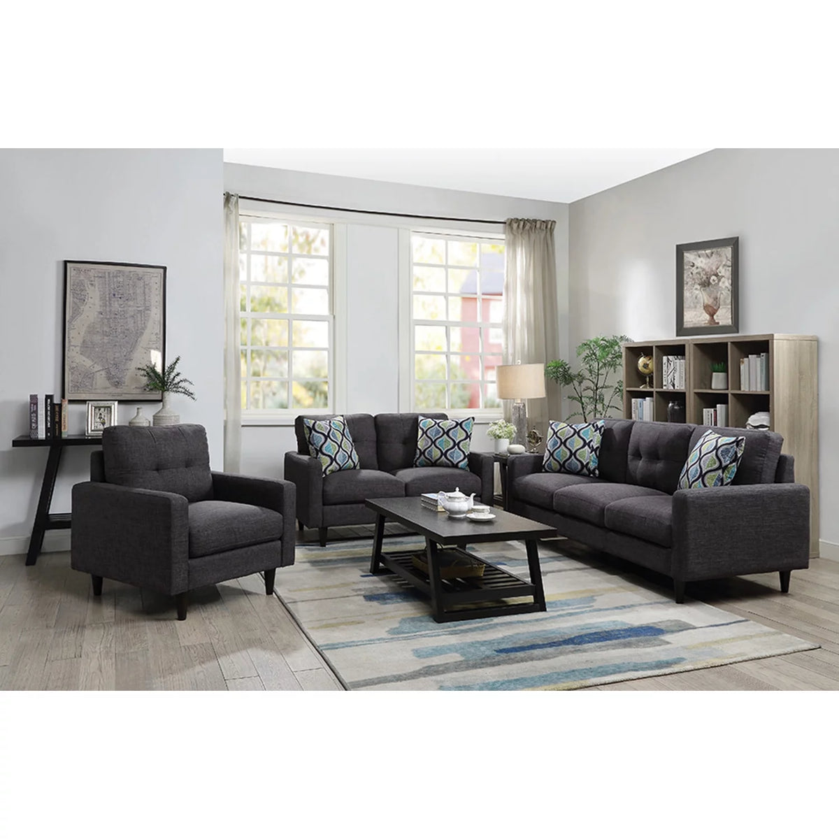 Grey 3-piece Living Room Set W9616