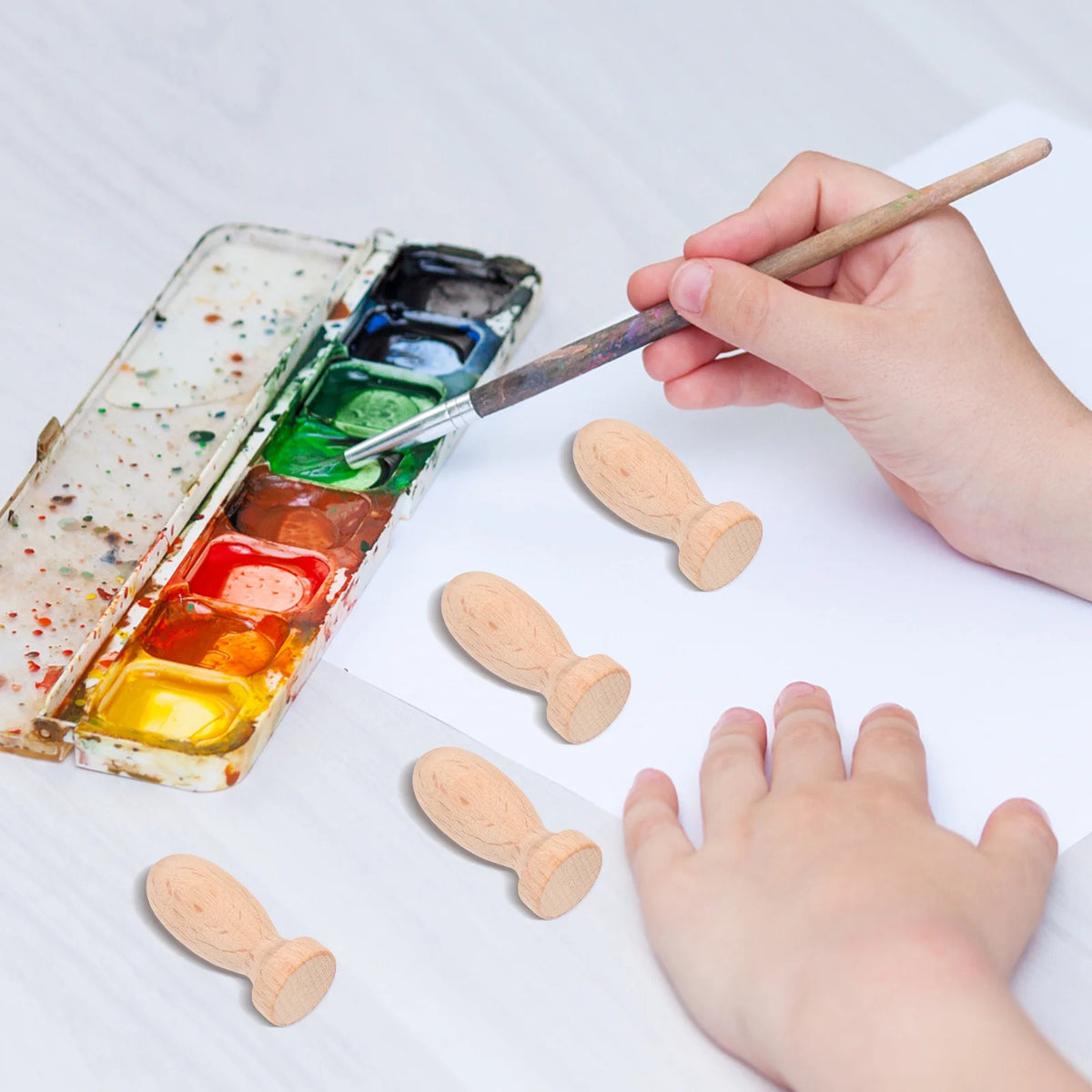 20 pcs Unfinished Wooden Peg Dolls Q6939