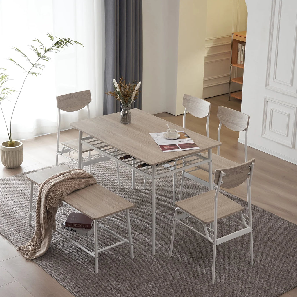 6-Piece Dining Room Set with 4 Chairs and 1 Bench X89290