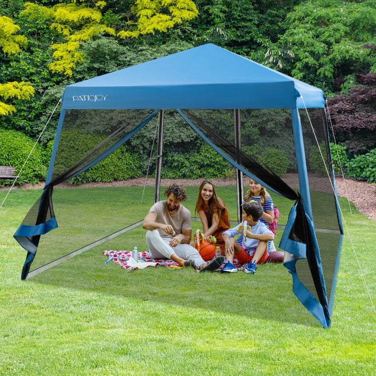 10 x 10 Feet Pop Up Canopy with Mesh Sidewalls K84096