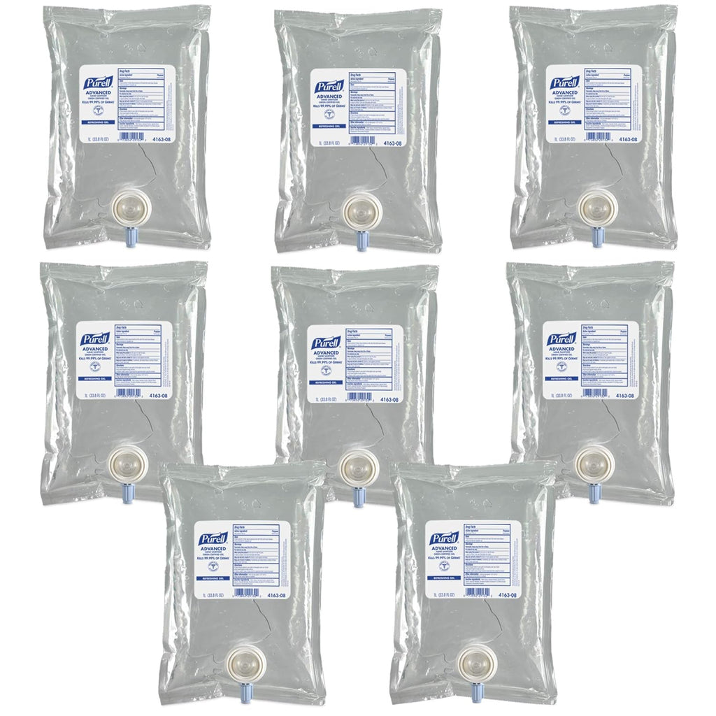 Fragrance Free Hand Sanitizer Gel, 1000 mL Refill, Pack of 8 J33905