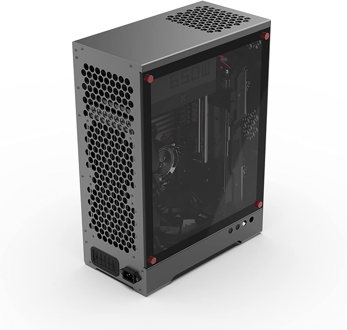Aluminum Grey Mid Tower PC Case with Tempered Glass Window T401