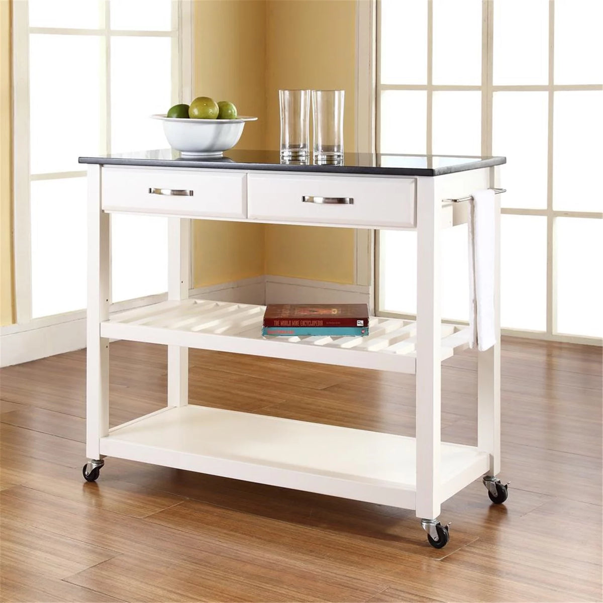 Southwestern Style Granite Top Kitchen Prep Cart E16911