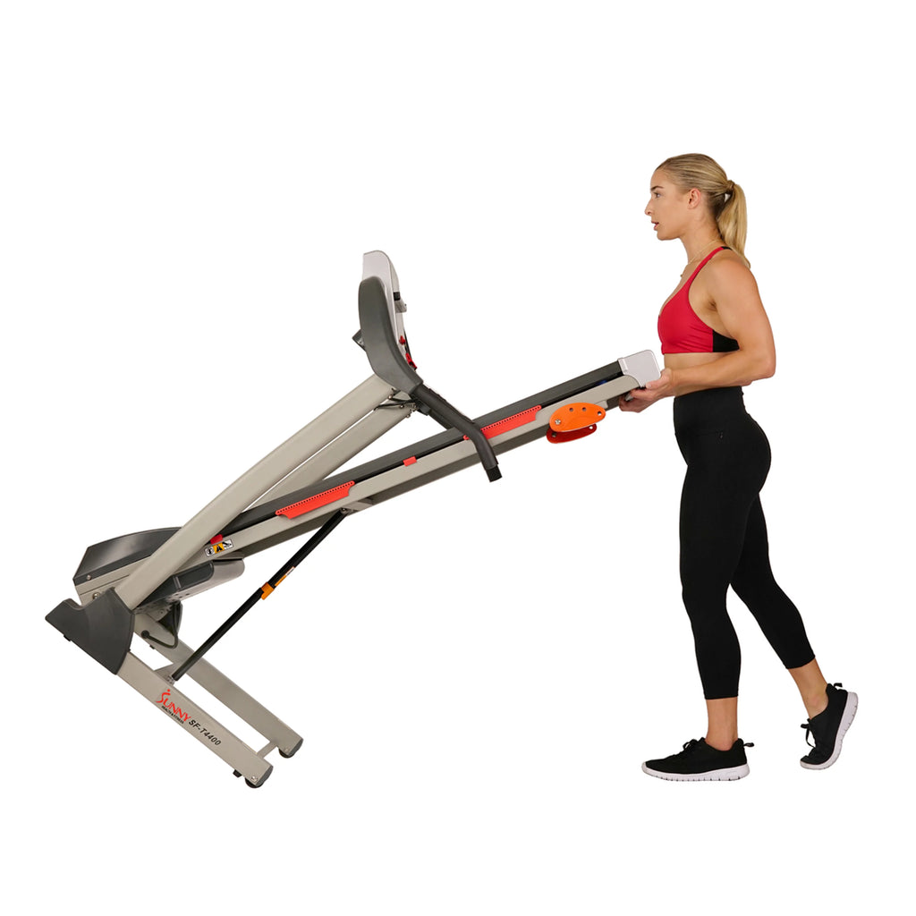 Manual Incline Folding Treadmill with Pulse Sensors LCD Monitor W69063