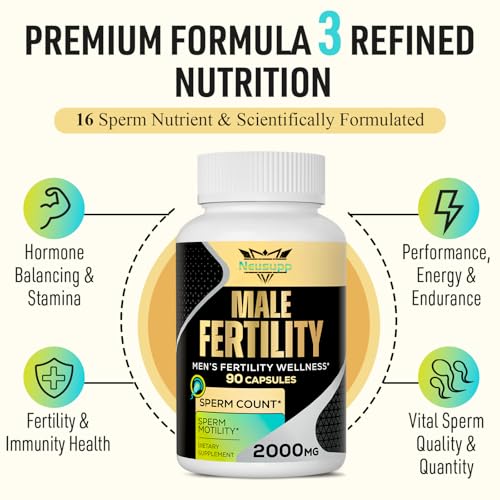 90 Capsules Male Prenatal Fertility Supplements with Maca Root, Zinc, Folate, B6, B12 L2506