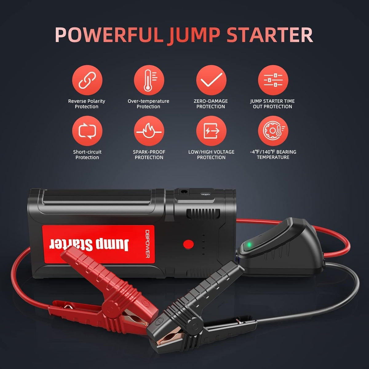 2750A Peak 76.96Wh Portable Car Jump Starter 12V Battery Booster Pack C766