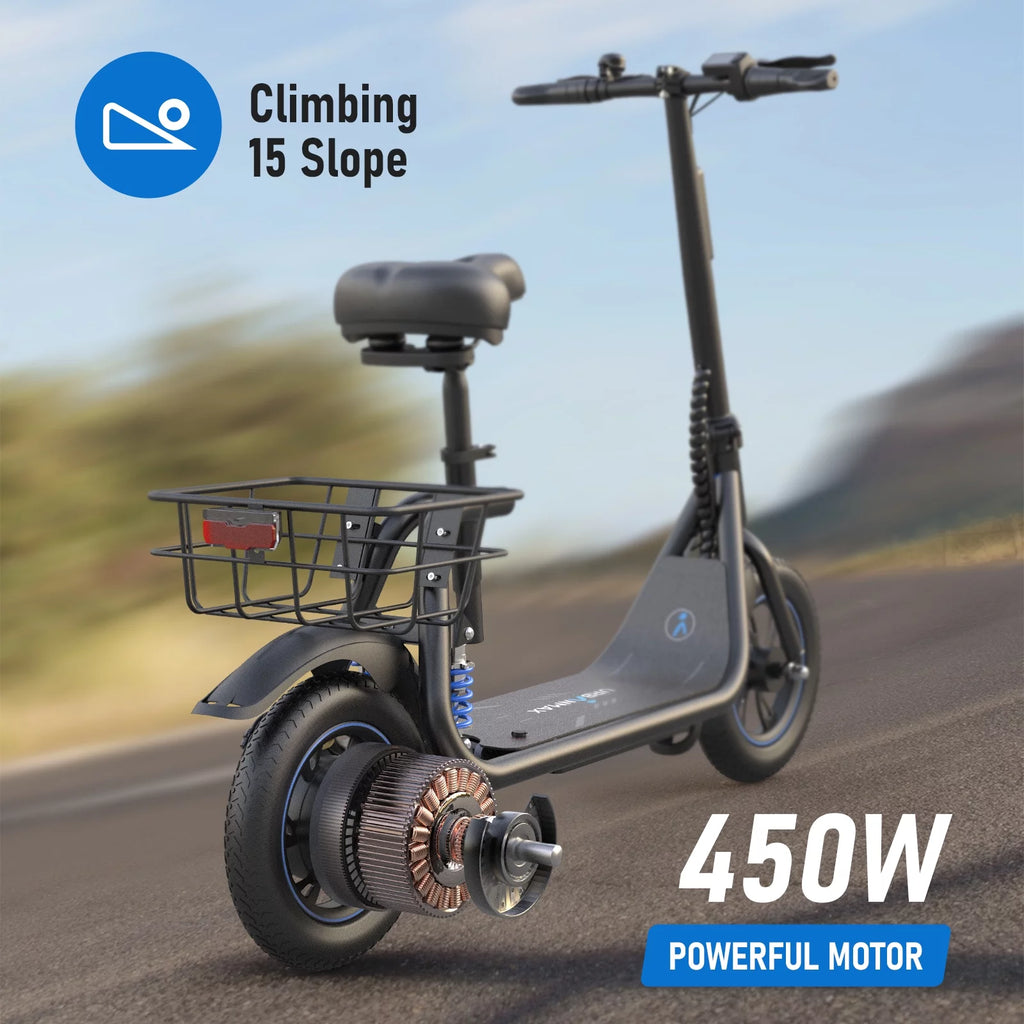 Electric Scooter with Seat and Carry Basket M5289