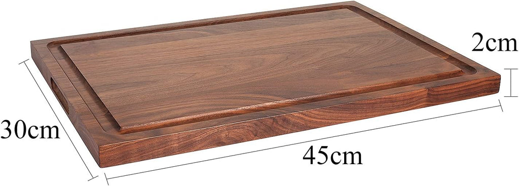 Walnut Wood Cutting Board with Juice Groove, Pack of 2 S8565
