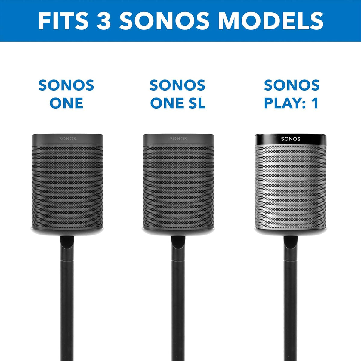 Matte Black Speaker Floor Stand I89016